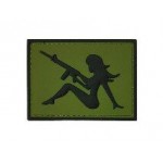 Нашивка PVC/ПВХ с велкро Girl With Rifle Олива
